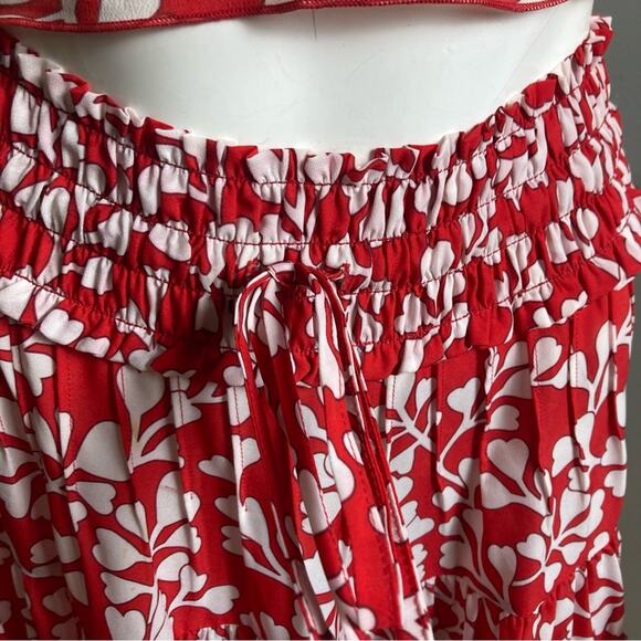 Paloma Blue top skirt set small red isla hearts ruffle coquette resort Ibiza - Picture 8 of 13